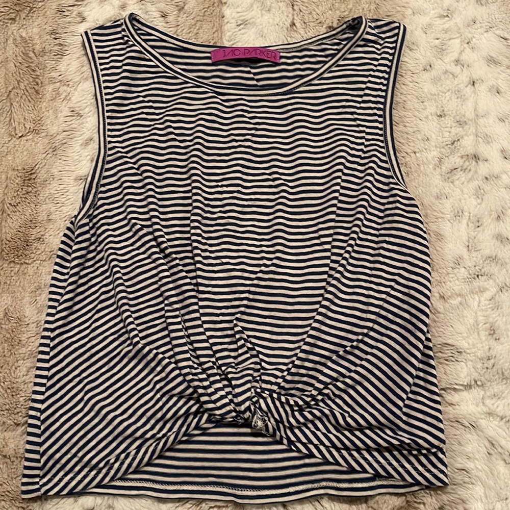 JAC PARKER blue/white stripped tank top size M
